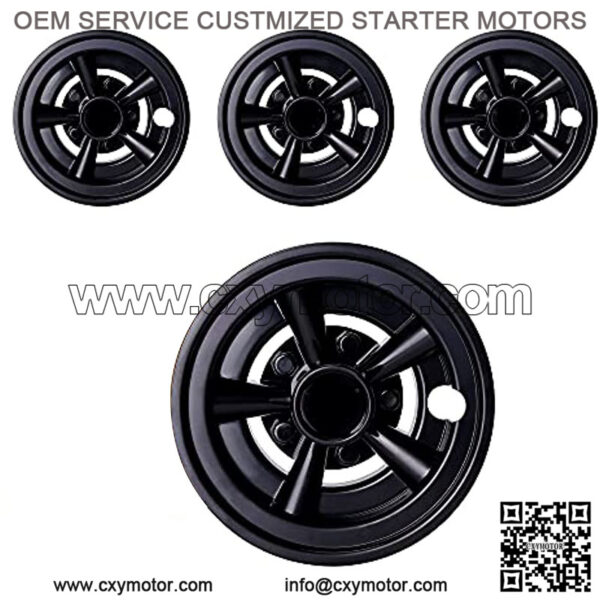 8 Inch Golf Cart Wheel Covers Hub Caps for EZGO, Club Car, Yamaha, Black Set of 4
