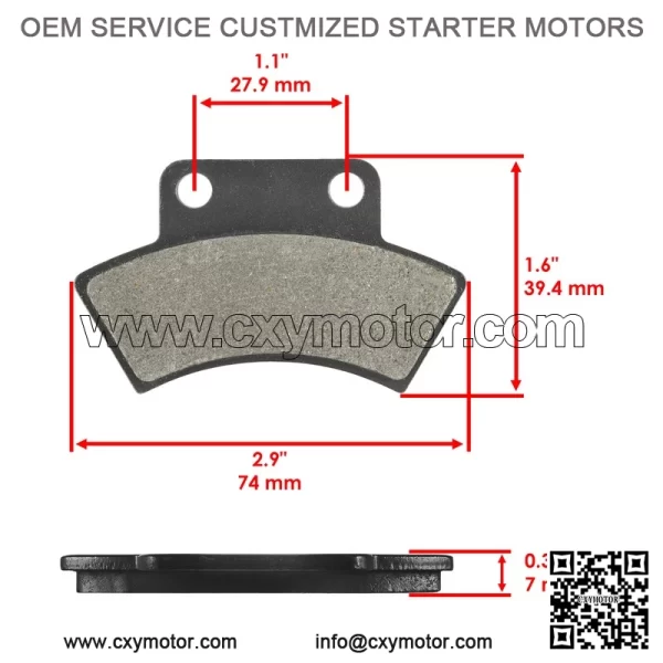 Polaris Scrambler 500 1997 Rear Brake Caliper Piston & Pads - Image 3